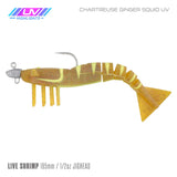 Samaki Live Shrimp 165mm 1/2oz Jighead Pre-rigged Soft Plastic Lure [cl:chartreuse Ginger Squid]