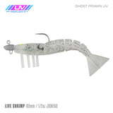 Samaki Live Shrimp 165mm 1/2oz Jighead Pre-rigged Soft Plastic Lure [cl:ghost Prawn Uv]