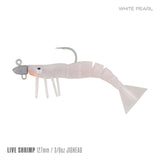 Samaki Live Shrimp 127mm 3/8oz Jighead Pre-rigged Soft Plastic Lure [cl:white Pearl]