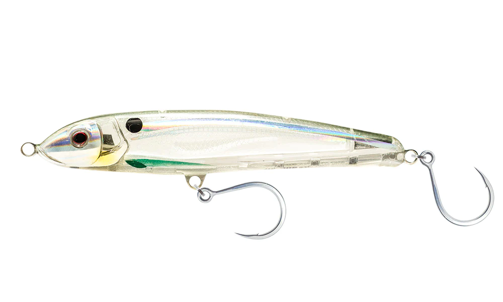 Nomad Riptide 200mm 100g Sinking Stickbait Lure [cl:holo Ghost Shad]