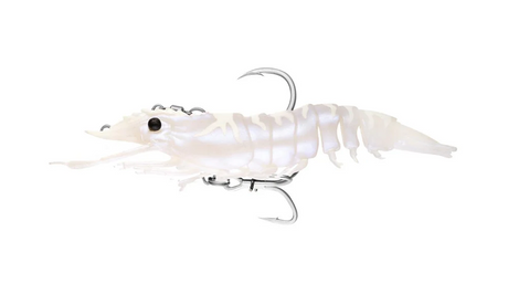 Nomad Live Ops Sumo Shrimp Pre-rigged 5" Soft Plastic Lure [cl:white Glow]
