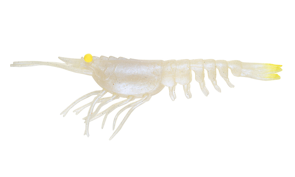 Nomad Live Ops Switcher Shrimp 3.5" Soft Plastic Lure [cl:pearl White Uv]