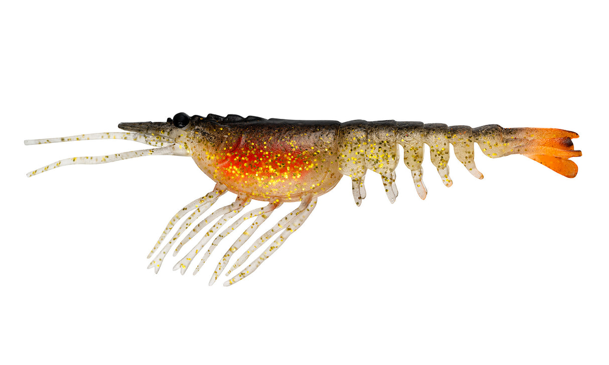 Nomad Live Ops Switcher Shrimp 3.5" Soft Plastic Lure [cl:black And Gold]