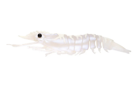 Nomad Live Ops Sumo Shrimp Unrigged 4" Soft Plastic Lure [cl:white Glow]