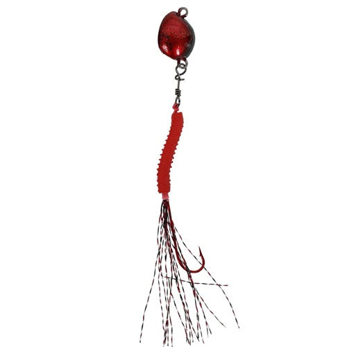 Vexed Bottom Worm Long Shank Jig 20g [cl:red Worm]