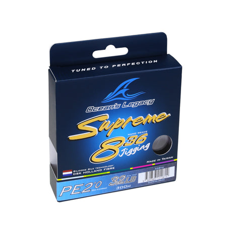 Ocean's Legacy Supreme 836 Jigging Braided Fishing Line Multi Colour [sz:300m Pe2 / 32lb]