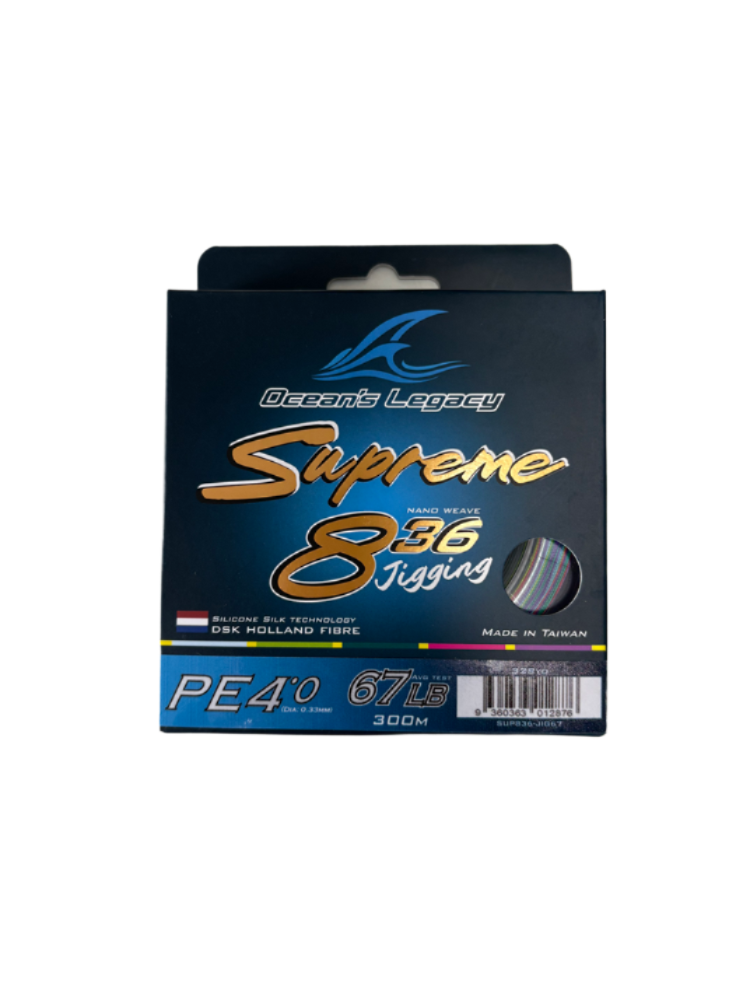 Ocean's Legacy Supreme 836 Jigging Braided Fishing Line Multi Colour [sz:300m Pe2 / 32lb]