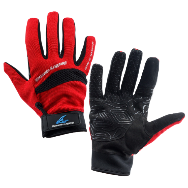 Ocean's Legacy Offshore Jigging & Casting Gloves - Red [sz:m]