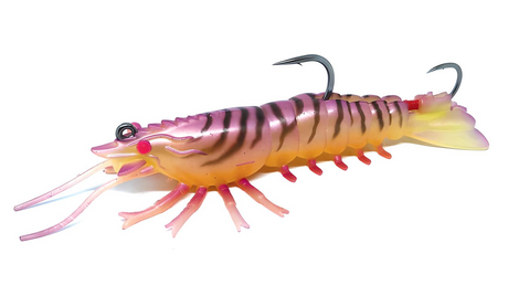 Barambah Stinger Shrimp Finesse 90mm 15g Soft Plastic Lure [cl:pink Eye Shrimp]