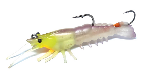 Barambah Stinger Shrimp Finesse 90mm 15g Soft Plastic Lure [cl:whitey]