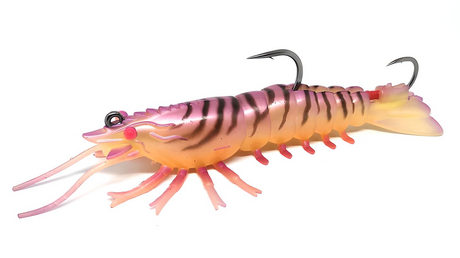 Barambah Stinger Shrimp Hd 90mm 16g Soft Plastic Lure [cl:pink Eye Shrimp]