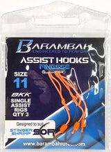 Barambah Single  Assist Finesse Jig Hooks 3pk [sz:11 - Suits Ss 90mm]