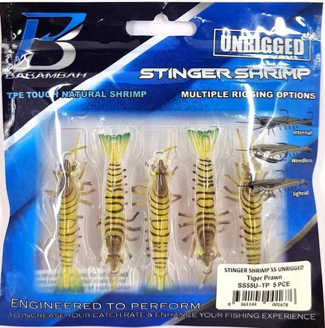 Barambah Stinger Shrimp 55mm Unrigged Soft Plastic Lure [cl:tiger Prawn]