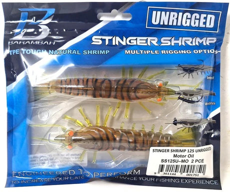 Barambah Stinger Shrimp 125mm Unrigged Soft Plastic Lure [cl:motor Oil]