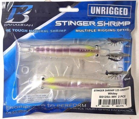 Barambah Stinger Shrimp 125mm Unrigged Soft Plastic Lure [cl:whitey]