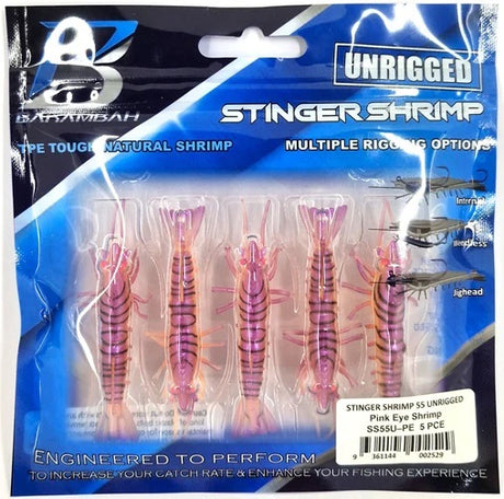 Barambah Stinger Shrimp 55mm Unrigged Soft Plastic Lure [cl:pink Eye Shrimp]