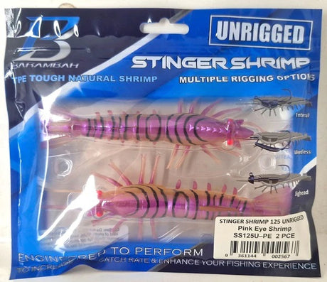 Barambah Stinger Shrimp 125mm Unrigged Soft Plastic Lure [cl:pink Eye Shrimp]