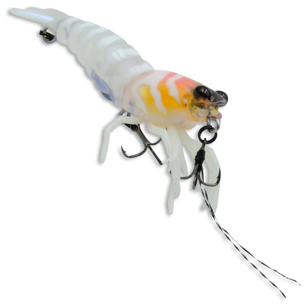 Pro Lure Hybrid Shrimp Pre-rigged 72mm 8.8g Sinking Hard Plastic Lure [cl:pearl Shrimp]