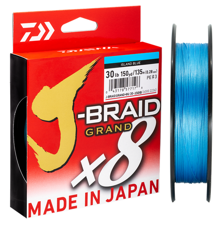 Daiwa J-braid Grand X8 Braided Fishing Line Island Blue 135m